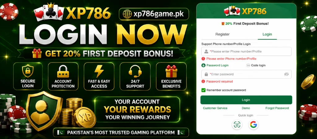 XP786 Login Guide in xp786game.pk