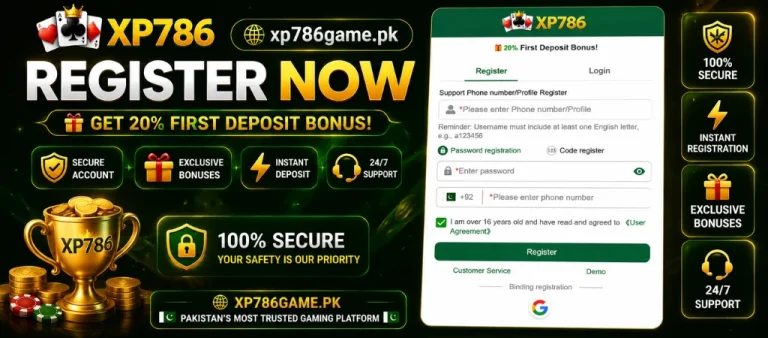 XP786 Register Guide in xp786game.pk