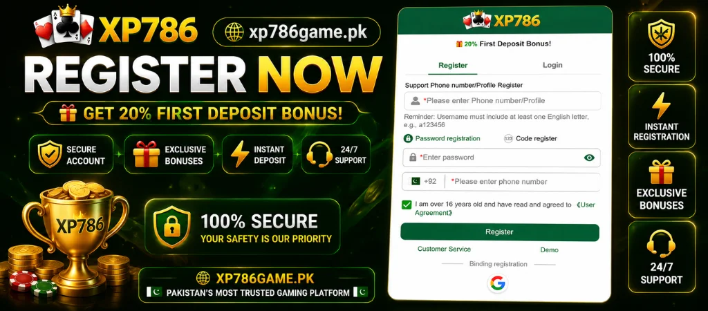 XP786 Register Guide in xp786game.pk