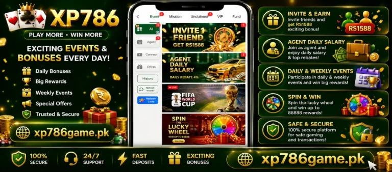 xp786 game bonuses and rewards xp786game.pk